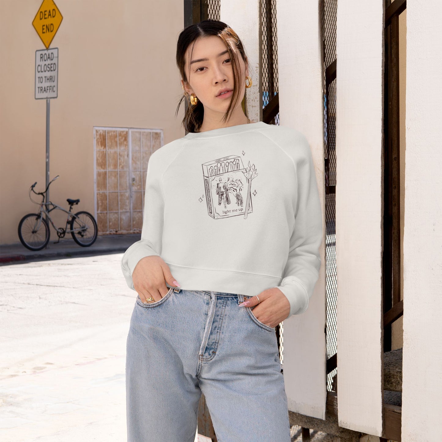 For the Swifties: Light me up Rep Inspired Cropped Fleece Pullover Cozy Sweatshirt