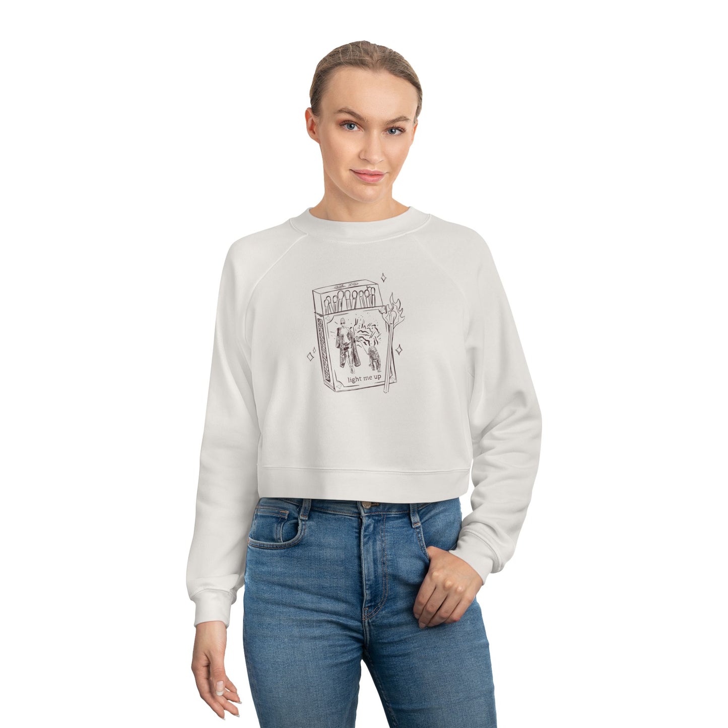 For the Swifties: Light me up Rep Inspired Cropped Fleece Pullover Cozy Sweatshirt